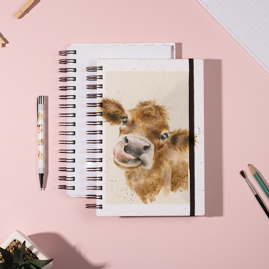 Wrendale Designs Moo Small Notebook, Cow image number null